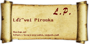 Lövei Piroska névjegykártya