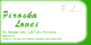 piroska lovei business card